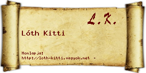 Lóth Kitti névjegykártya
